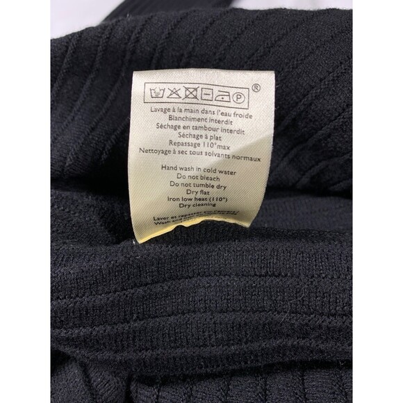 La Maille Sezane Sweater Dress Womens S Black Rib Knit Wool Blend Fit & Flare - Picture 10 of 10